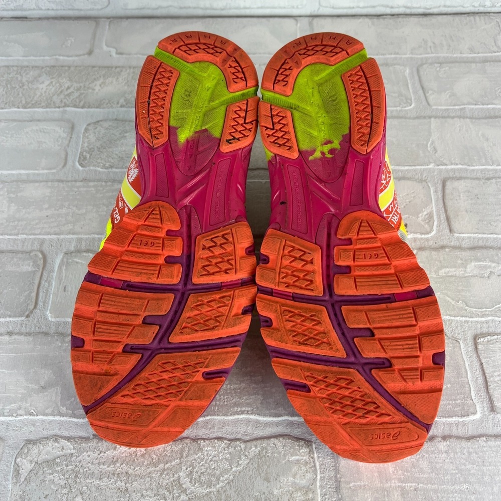 ASICS GEL Noosa Tri 9 Womens 9.5 Running Shoes Neon Multicolor Triathlon T458N - Picture 9 of 12